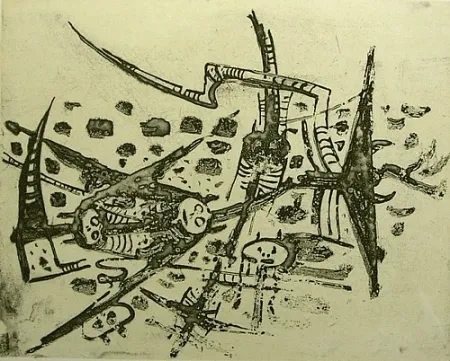 Incisione Lam - Au galop, au galop n'est pas rose