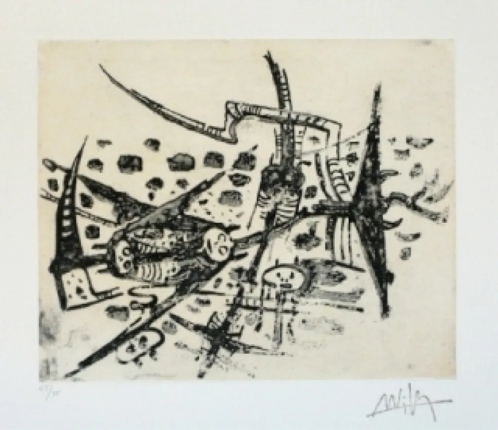 Acquatinta Lam - Au galop, au galop n'est pas rose