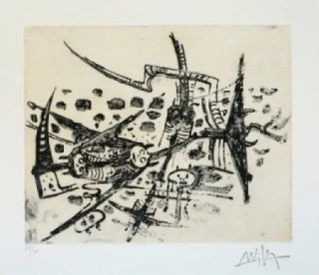 Acquatinta Lam - Au galop, au galop n'est pas rose