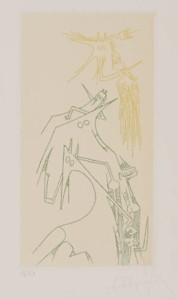 Incisione Lam - Composición Surrealista