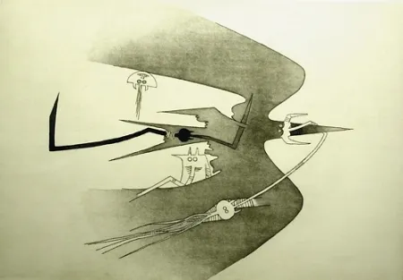 Acquaforte E Acquatinta Lam - Des hommes- oiseaux, des nageurs-courbes