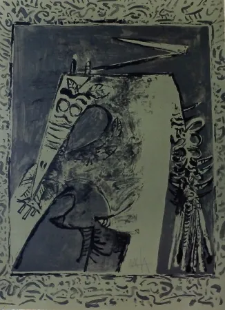 Litografia Lam - Figura verde