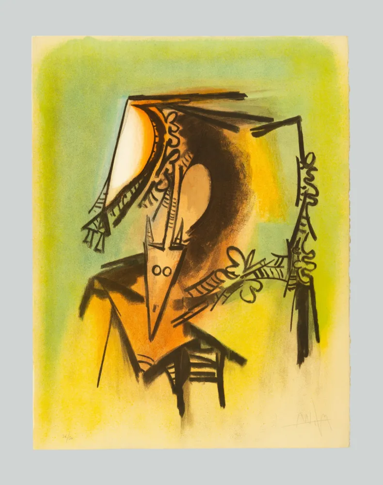 Litografia Lam - Les loa Petro enfantent dans la danse