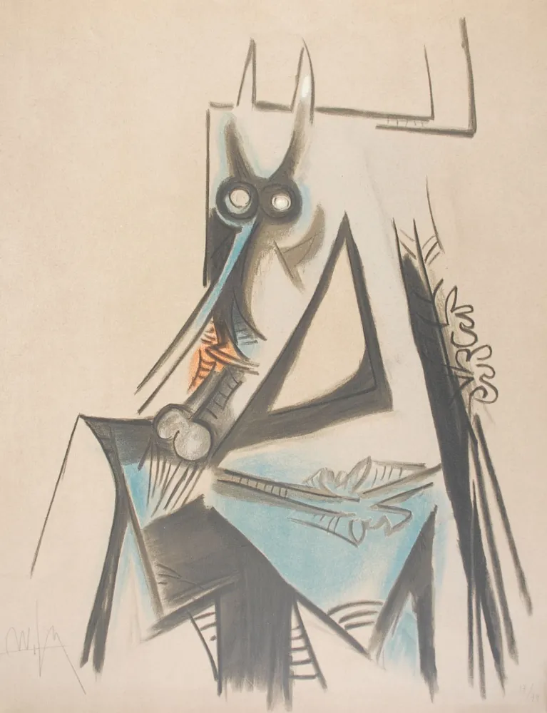 Litografia Lam - Les vaches sont maigres en Haïti