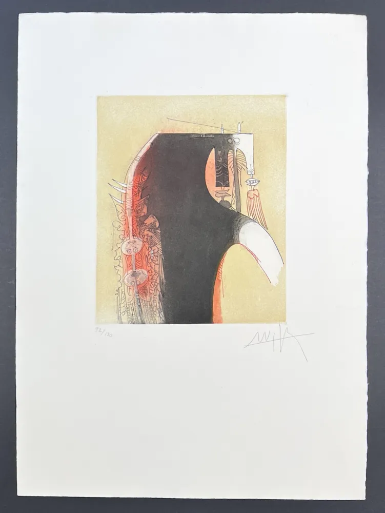 Incisione Lam - Wifredo Lam (1902-1982) - Coloured etching and aquatint - 1966