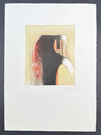 Incisione Lam - Wifredo Lam (1902-1982) - Coloured etching and aquatint - 1966