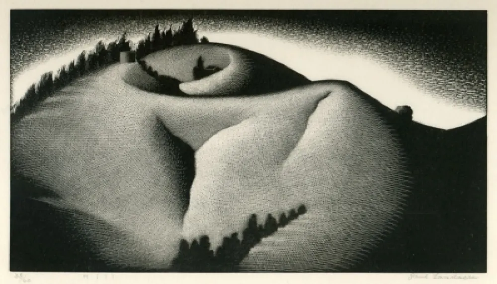 Incisione Su Legno Landacre - Hill