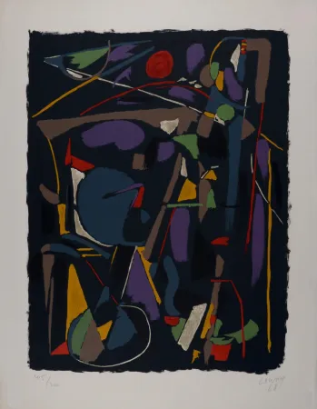 Litografia Lanskoy - Composition, 1968 - Hand-signed