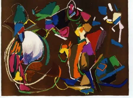 Litografia Lanskoy - Composition brune 6