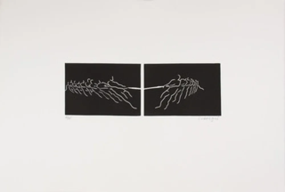 Linoincisione Larregui - TIR A LA CORDE