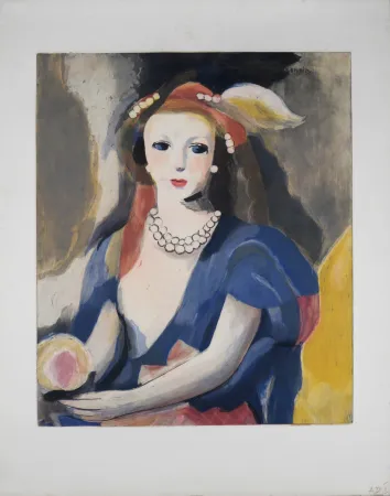 Acquaforte Laurencin - Jeune femme au collier de perles, circa 1980
