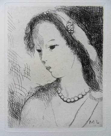 Incisione Laurencin - Jeune fille au collier de perles