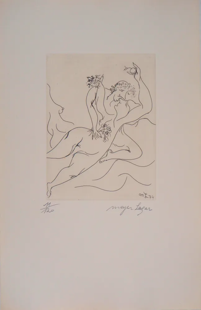 Incisione Lazar - Cantique des Cantiques, Amants emportés par les flots de la passion