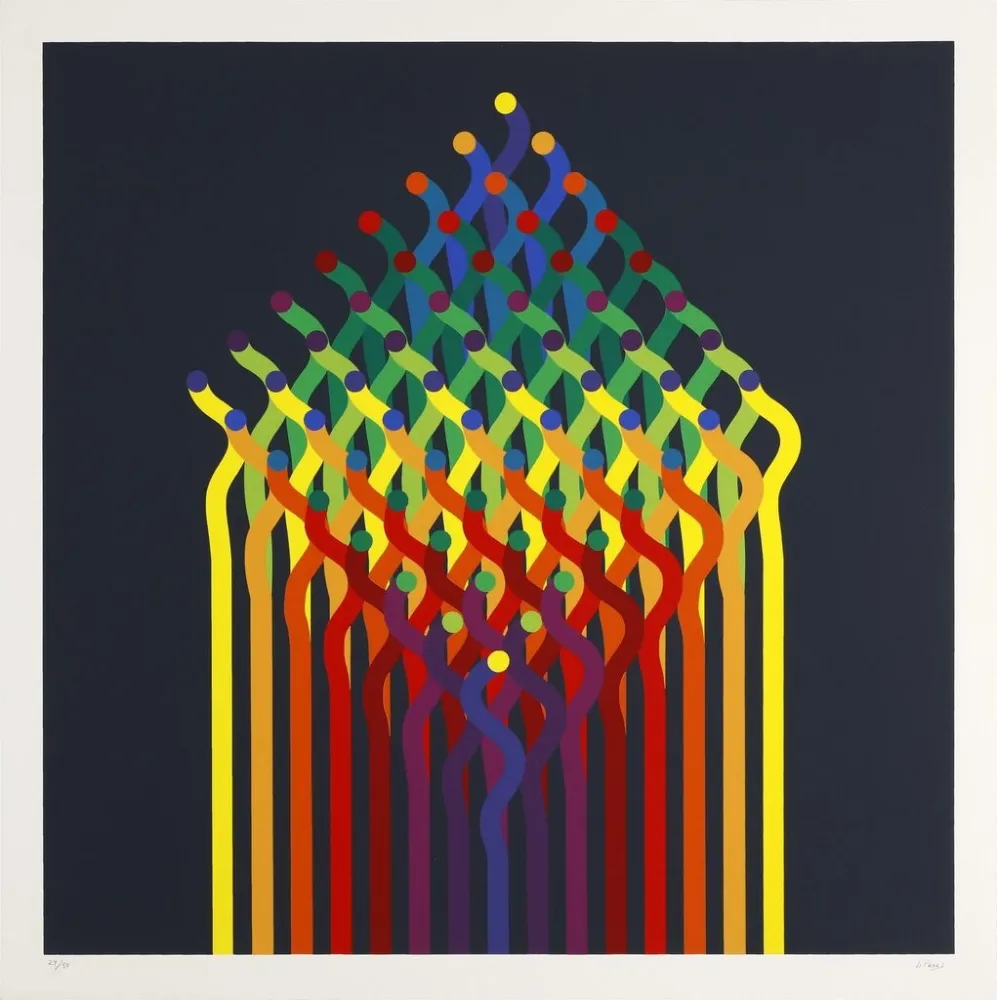 Serigrafia Le Parc - Julio Le Parc (1928) - Coloured screen print on paper - 1997