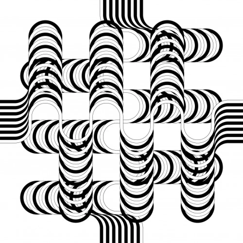 Litografia Le Parc - Larga marcha, 4 bifurcaciones, 12