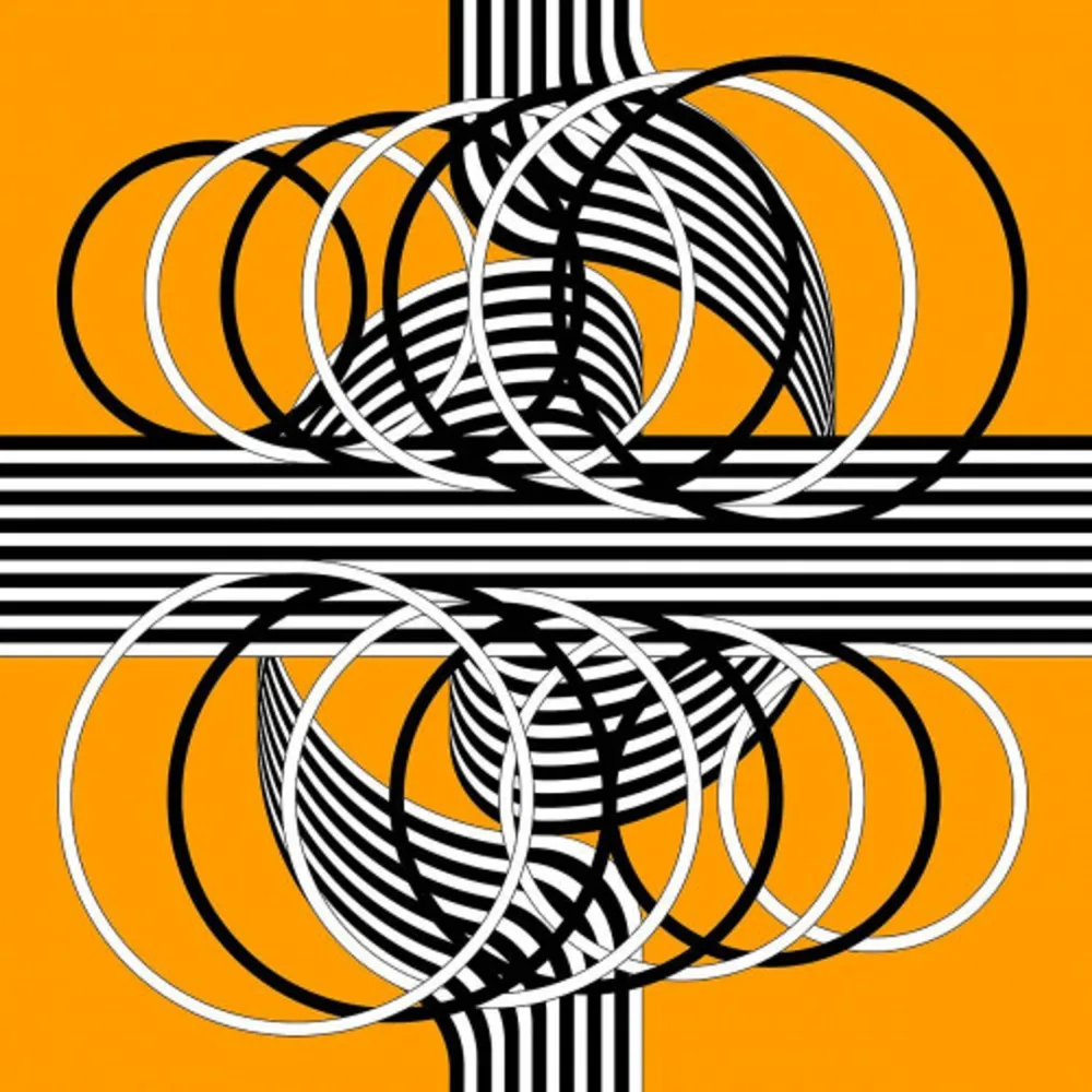 Litografia Le Parc - Larga marcha, 4 bifurcaciones, 14