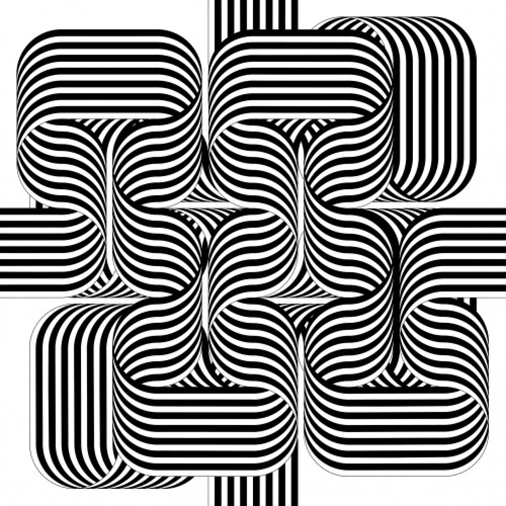 Litografia Le Parc - Larga marcha, 4 bifurcaciones, 2