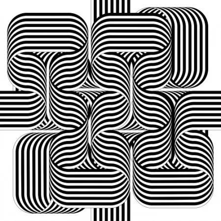 Litografia Le Parc - Larga marcha, 4 bifurcaciones, 2