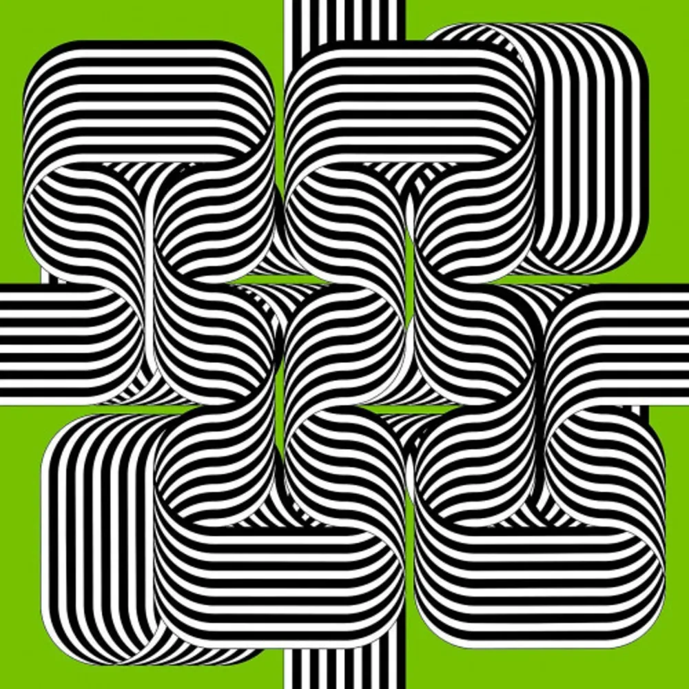 Litografia Le Parc - Larga marcha, 4 bifurcaciones, 2