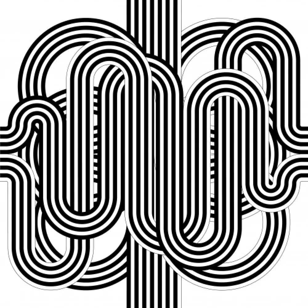 Litografia Le Parc - Larga marcha, 4 bifurcaciones, 8