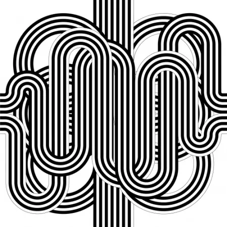 Litografia Le Parc - Larga marcha, 4 bifurcaciones, 8