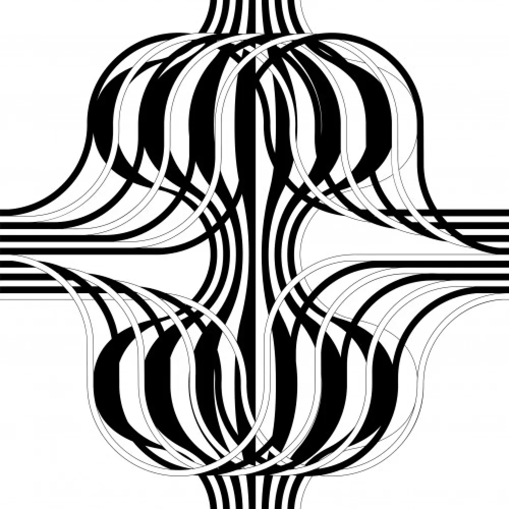 Litografia Le Parc - Larga marcha, 4 bifurcaciones, 9