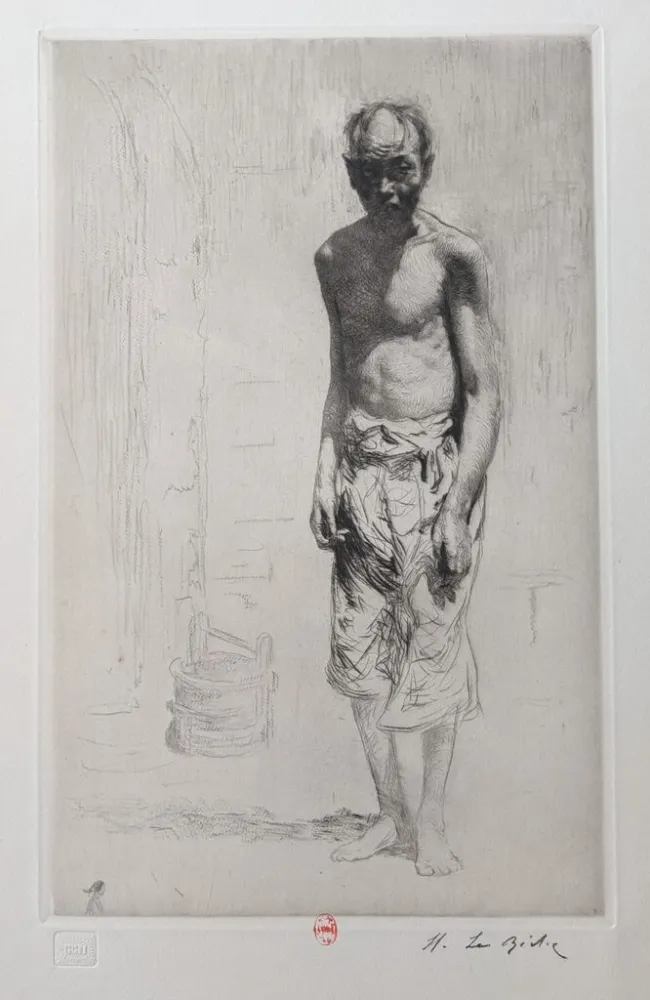 Incisione Le Riche - Mendiant Chinois