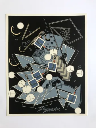 Litografia Le Yaouanc - Des sols, des roches, des sables (Le métier de bâtisseur II)