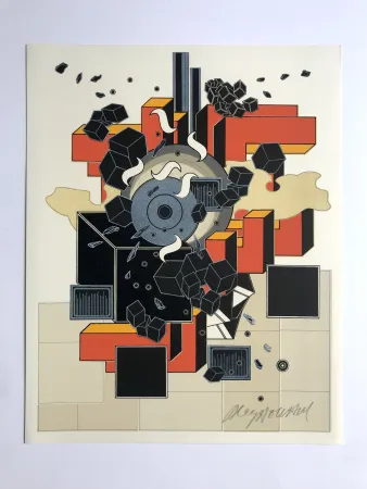 Litografia Le Yaouanc - Le feu (L'oeuvre des hommes III)