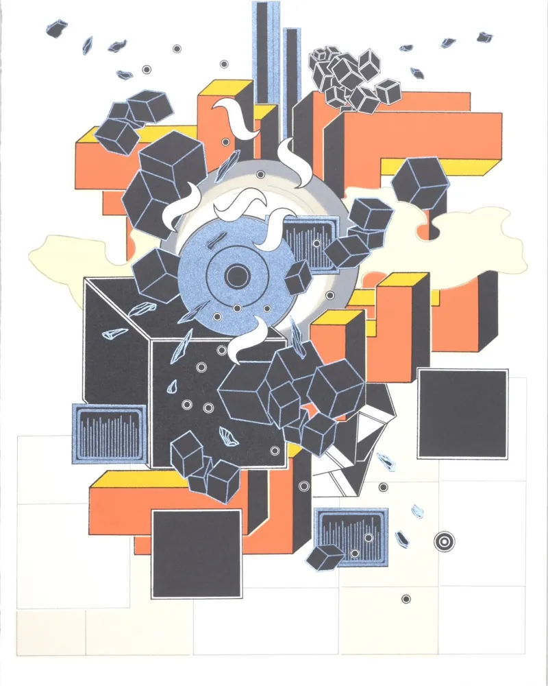 Litografia Le Yaouanc - L'Oeuvre des Hommes : Le Feu