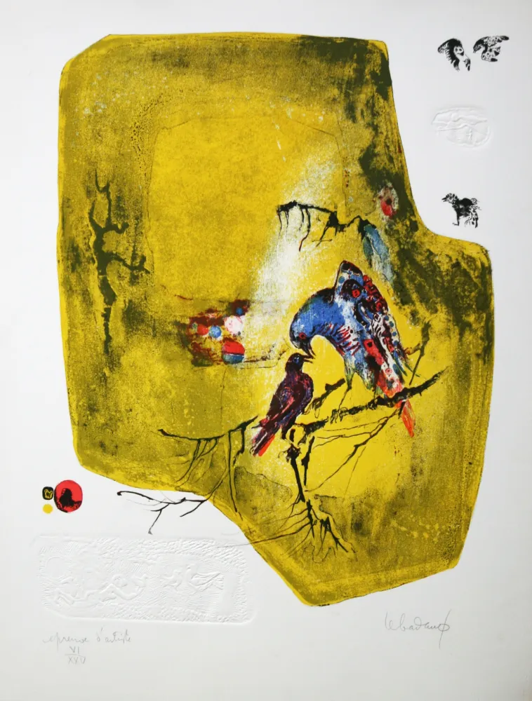 Litografia Lebadang - Birds on a Branch