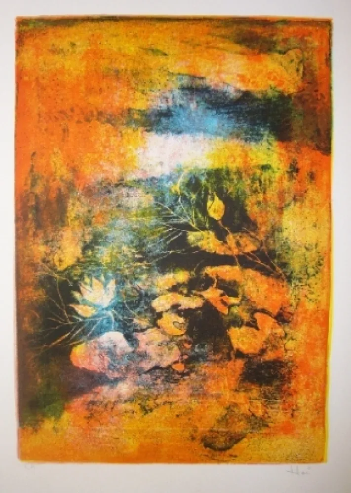 Litografia Lebadang - Mare aux lotus 2