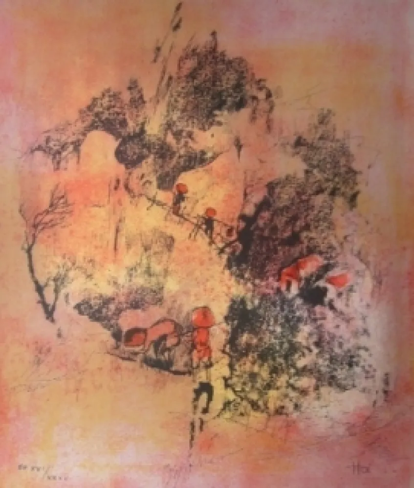 Litografia Lebadang - Recolte de riz