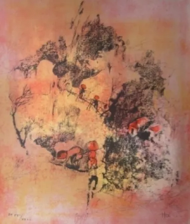 Litografia Lebadang - Recolte de riz