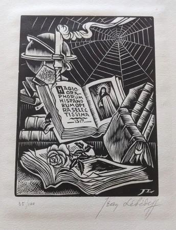 Incisione Su Legno Lébédeff  - Nature Morte