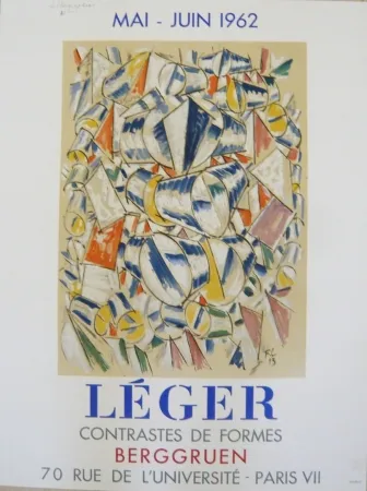 Manifesti Leger - Affiche exposition  contrastes de formes galerie Berggruen