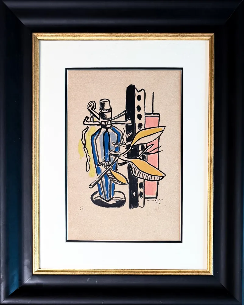 Litografia Leger - Untitled (Composition à la bouteille bleue)