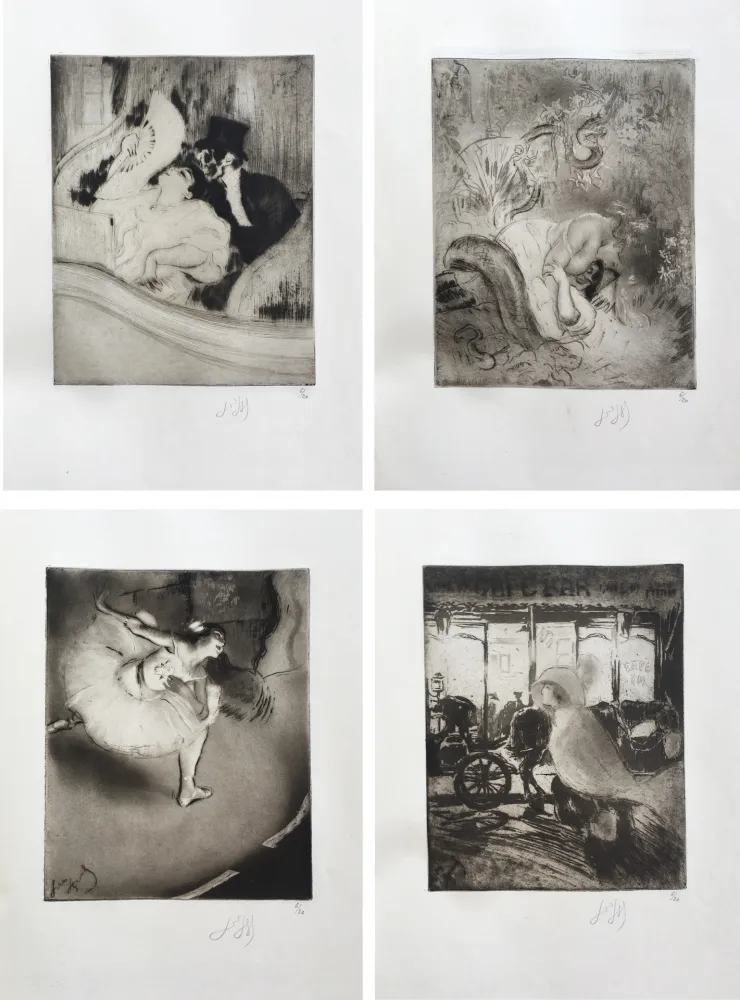 Acquaforte Legrand - POÈMES À L'EAU-FORTE. 1/20 suites à grandes marges des 30 eaux-fortes signées.‎ 