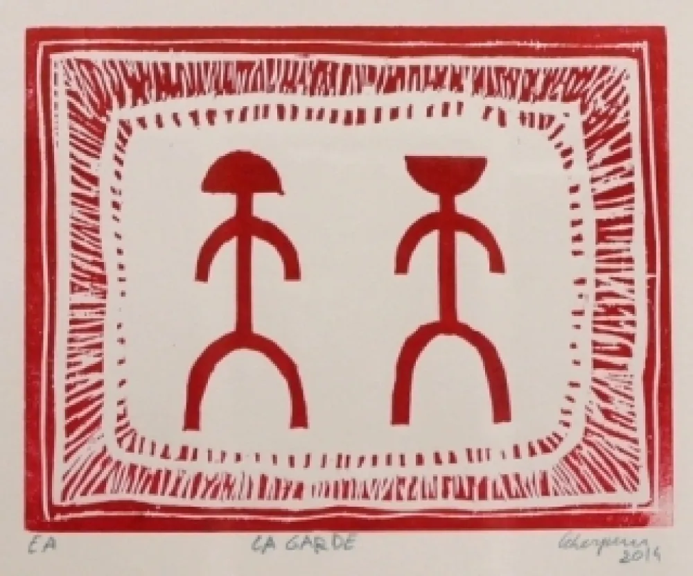 Incisione Su Legno Leherpeur - La Garde