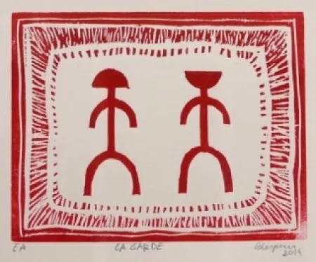 Incisione Su Legno Leherpeur - La Garde