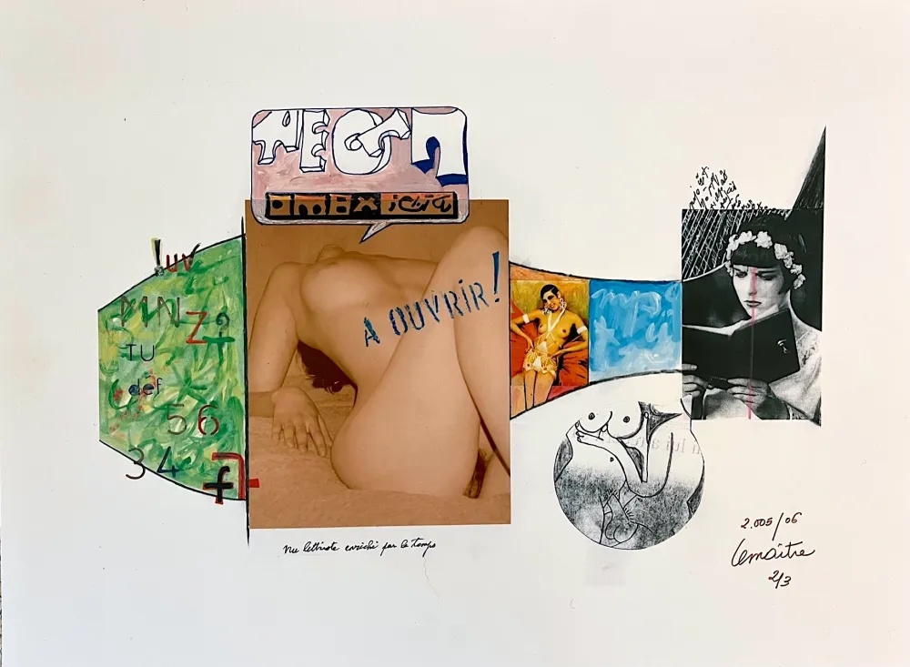 Fotografie Lemaitre  - Nu lettriste enrichi par le temps