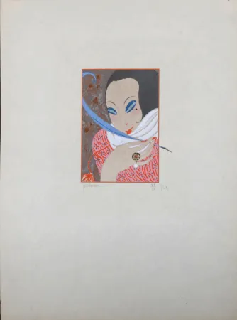 Multiplo Lepape - La Plume, 1914 - Art Deco Masterpiece!