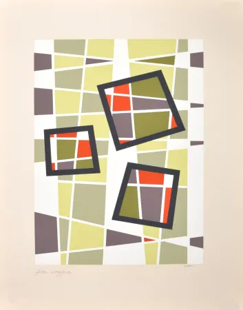 Serigrafia Leppien - Composition, 1954 - Hand-signed
