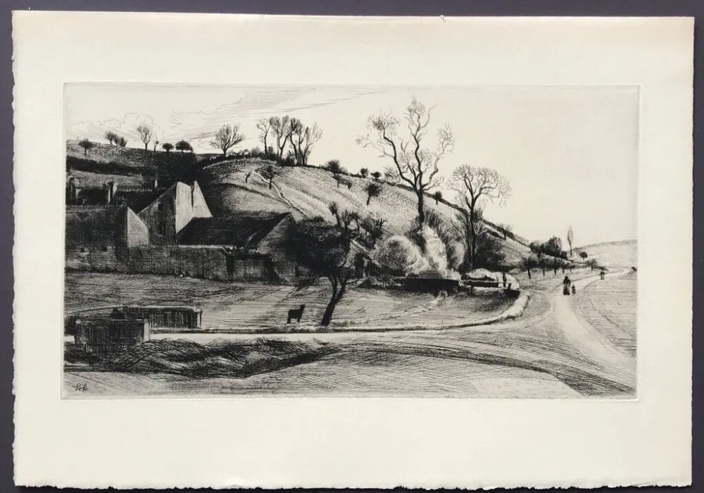 Incisione Levy - Ferme a Vauhalan