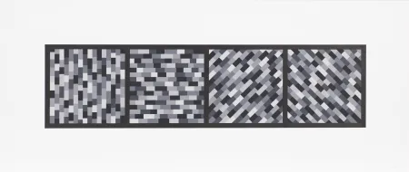 Linoincisione Lewitt - Broken Gray Bands in Four Directions