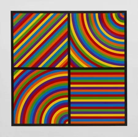 Linoincisione Lewitt - Color Bands #2