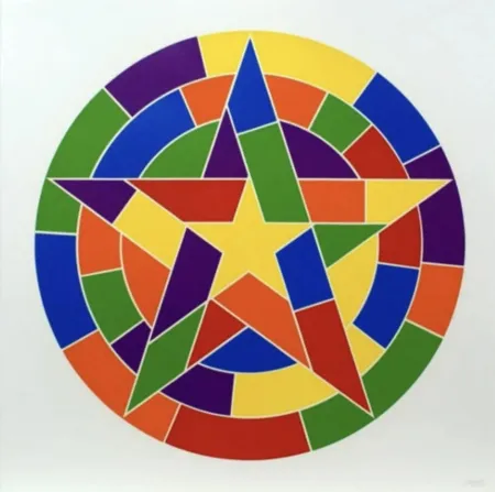 Linoincisione Lewitt - Tondo 1 (3 point star)