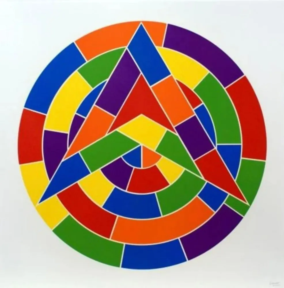 Linoincisione Lewitt - Tondo 1 (3 point star)