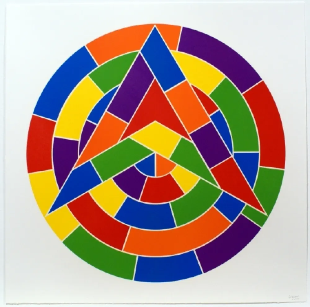 Linoincisione Lewitt - Tondo 1 (3 point star)