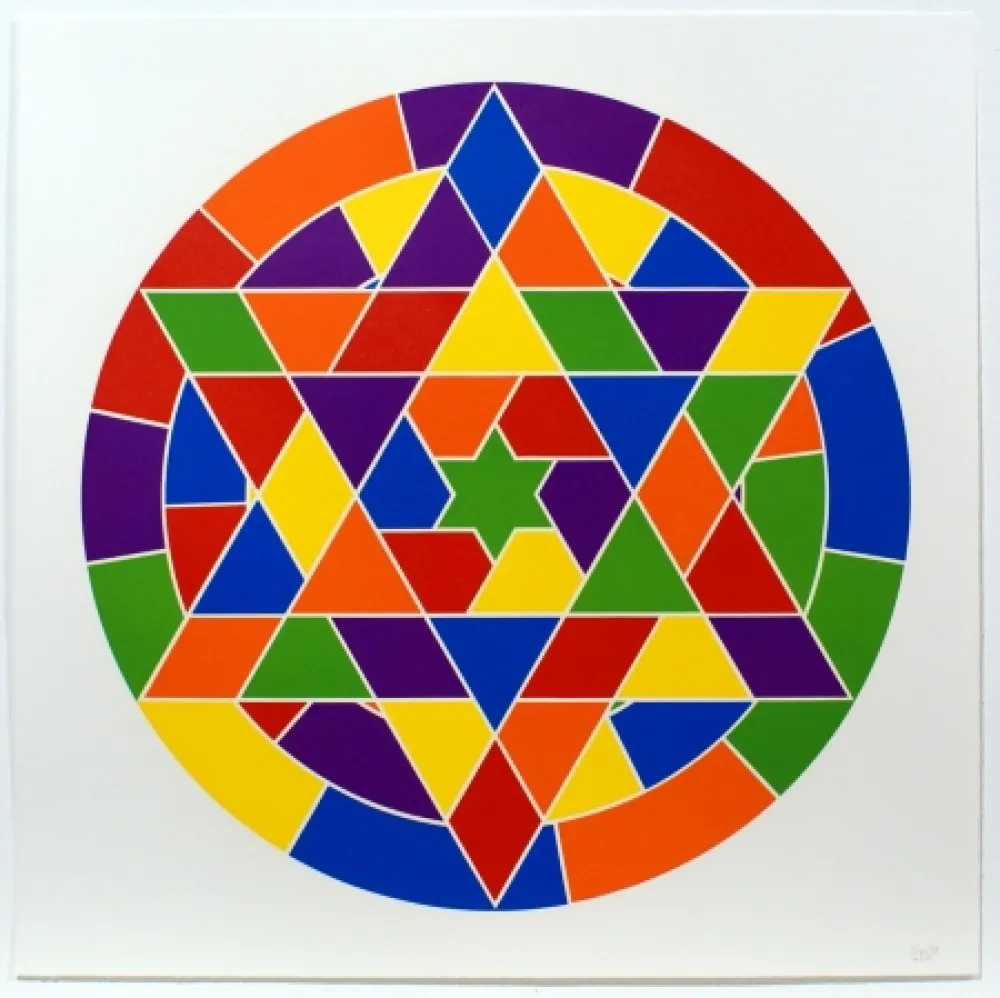 Linoincisione Lewitt - Tondo 4 (6 point star)